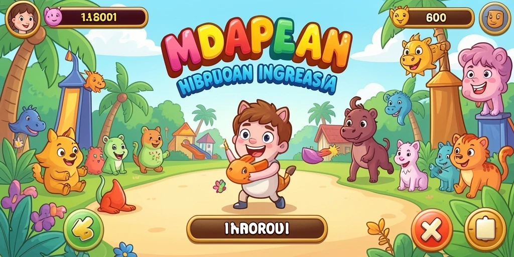 Tampilan awal aplikasi dengan grafis yang menawan.